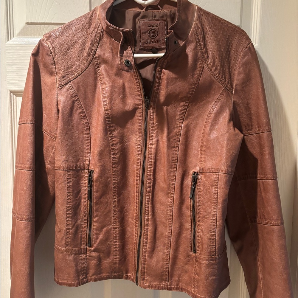 Max Jeans Women's Tan Leather Jacket